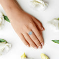 Blue Topaz Halo Fashion Ring by Fine Color Jewels