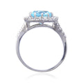 Blue Topaz Halo Fashion Ring by Fine Color Jewels