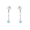 Blue Topaz Open Hoop Earrings by Fine Color Jewels