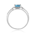 Blue Topaz Split Band Halo Ring by Fine Color Jewels