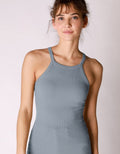 Highneck Ribbed Tank by Boutique 23