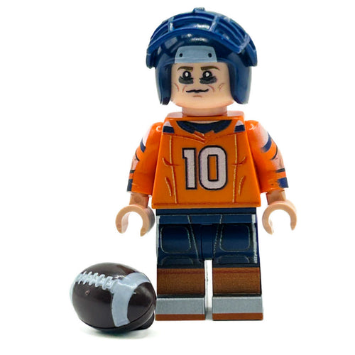 #10 QB Broncos Football Player Minifig made using LEGO parts - B3 Customs by B3 Customs