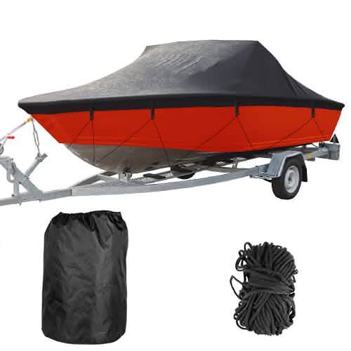 Boat Cover 210D Waterproof Dustproof Trailerable Boat Protector by DailySale