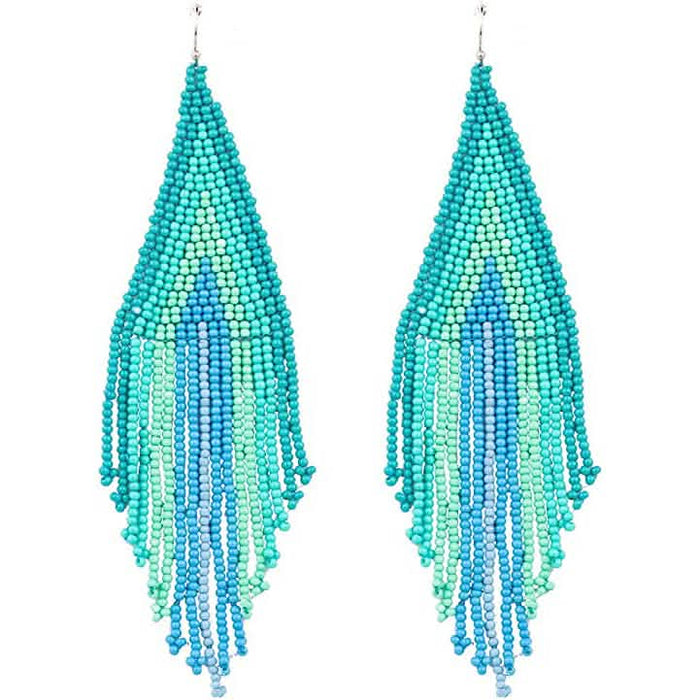 Boho Long Beaded Drop Earrings by DailySale