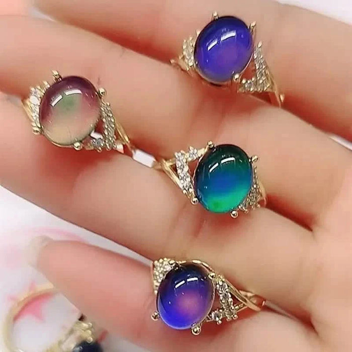 Boho Style Color Changing Mood Stone Cuff Rings by DailySale