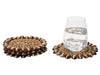 Bondi, Natural Cowrie Shell/Brown Pandan Leaf Round Coasters, Set Of 4