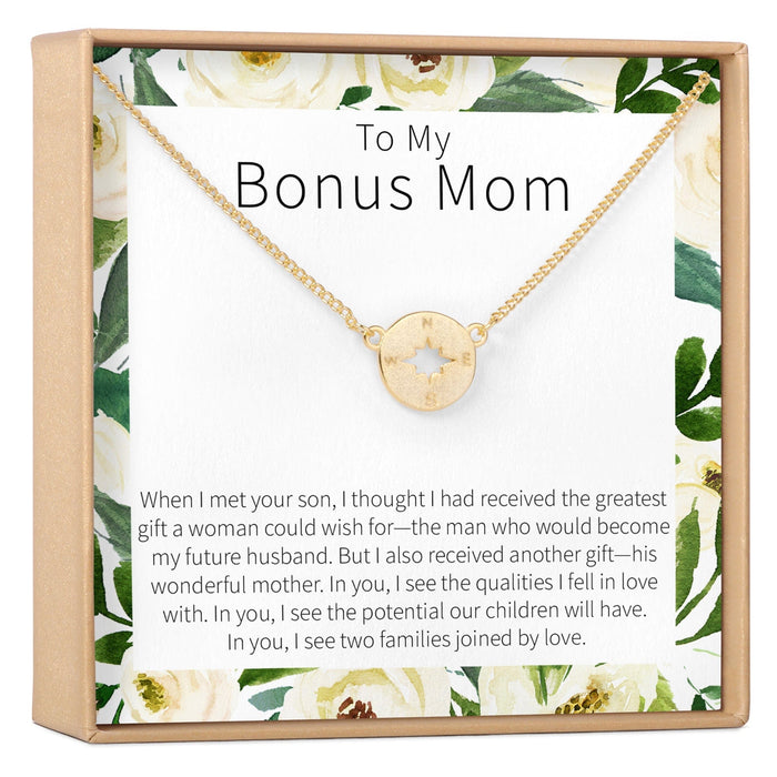Bonus Mom Compass Pendant Necklace by Dear Ava