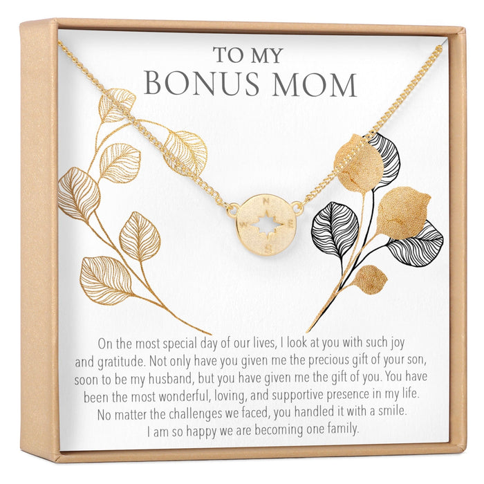 Bonus Mom Compass Pendant Necklace by Dear Ava