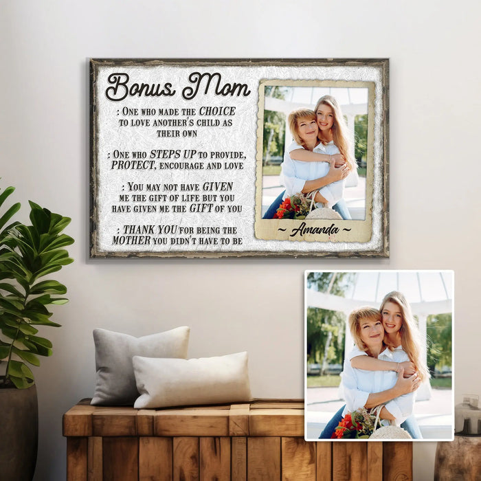 Bonus Mom Customized Sign by Tailored Canvases