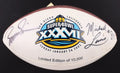 Boomer Esiason & Michael Lewis Signed SB XXXVII Football (Beckett) by Price Is Right Miami