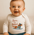 long sleeve graphic bodysuit | born to board by Finn + Emma