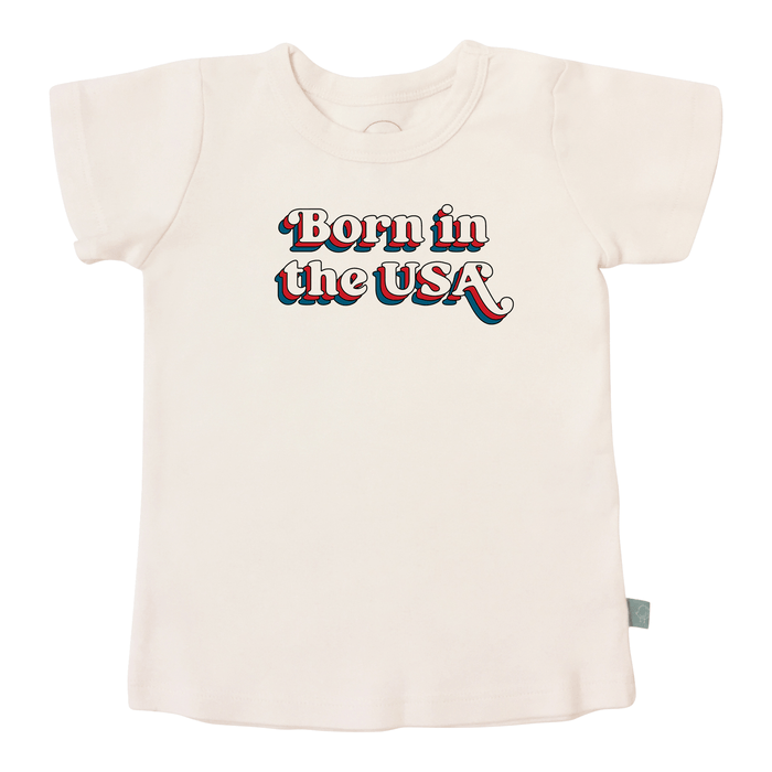 graphic tee | born in the usa by Finn + Emma