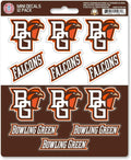 Bowling Green State University Falcons 12-Piece Mini Decal Sticker Set, 5x6 Inch Sheet, Gift for football fans for any hard surfaces around home, automotive, personal items by Fielders Choice