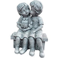 Boy Kissing Girl Statue Sitting on Bench Figurine by DailySale