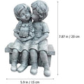 Boy Kissing Girl Statue Sitting on Bench Figurine by DailySale