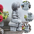 Boy Kissing Girl Statue Sitting on Bench Figurine by DailySale