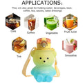 BPA-free Kawaii Bear Straw Water Bottle by DailySale