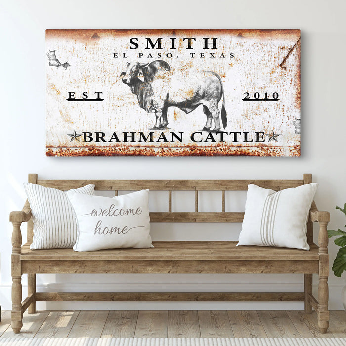 Brahman Cattle Sign by Tailored Canvases