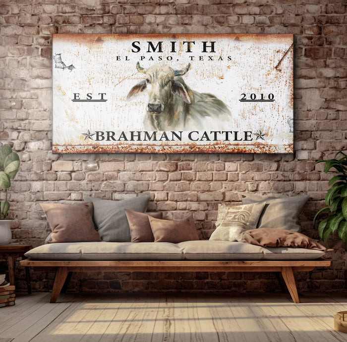 Brahman Cattle Sign II by Tailored Canvases