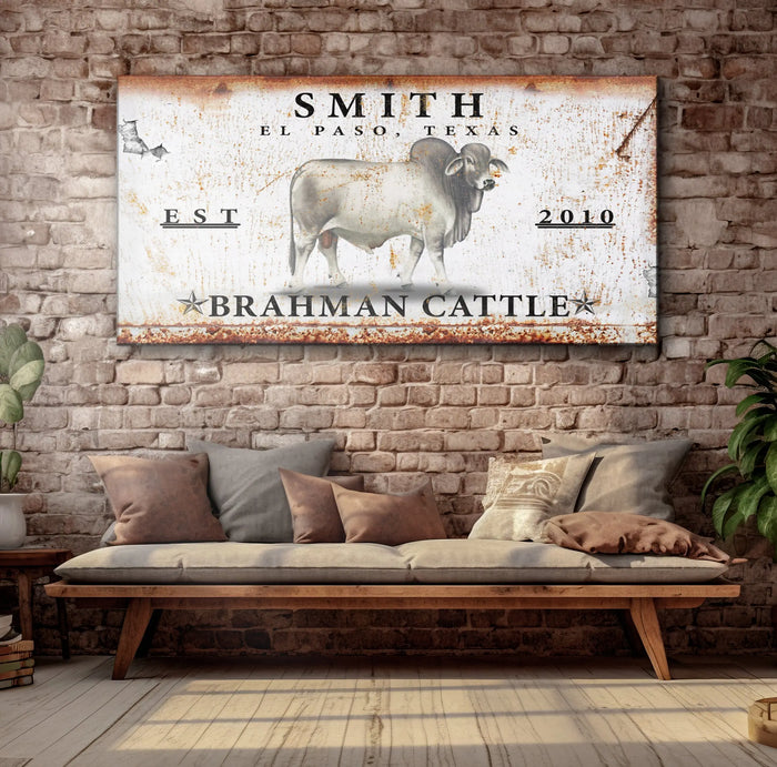 Brahman Cattle Sign III by Tailored Canvases