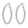 Braided Hoop Earrings In 18KT White Gold