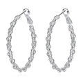 Braided Hoop Earrings In 18KT White Gold by DailySale