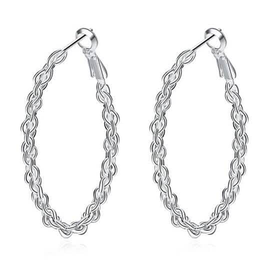 Braided Hoop Earrings In 18KT White Gold by DailySale