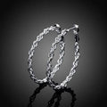 Braided Hoop Earrings In 18KT White Gold by DailySale