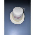 Bride Mini Top Hat Fascinator, Clip-On with Pearls, Tulle & Bow (Bachelorette / Wedding) by Price Is Right Miami