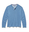 Bridgeport Double Knit Slub Henley - Med. Blue by Boutique 23