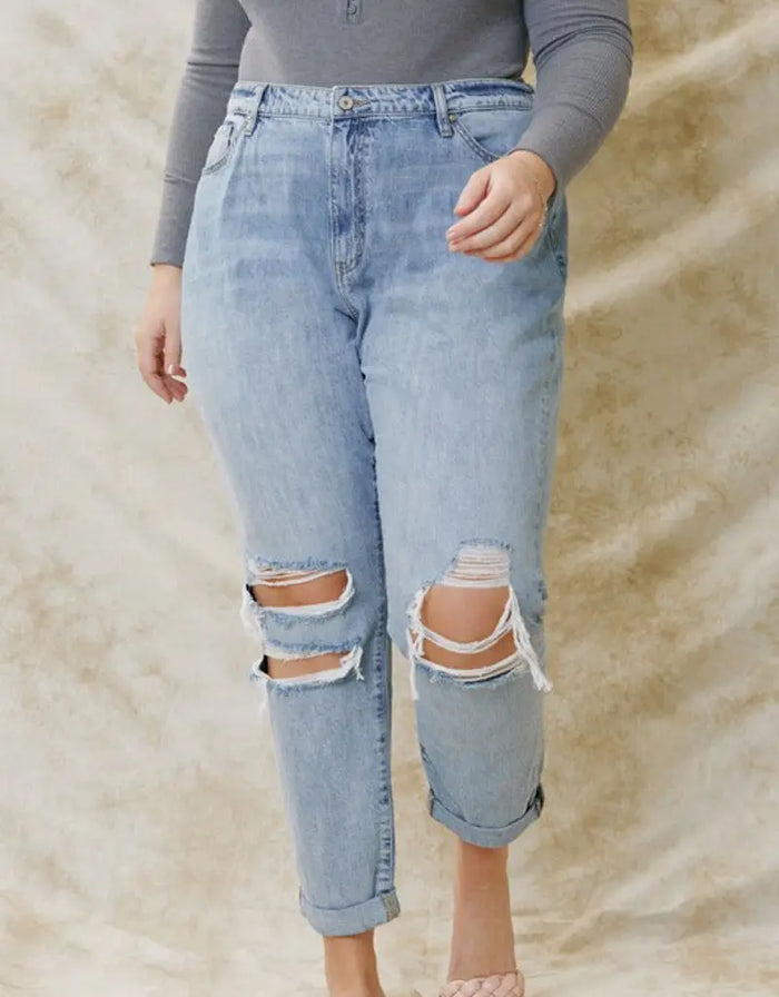 Bridget Curvy Ultra High Rise Mom Jeans - Light by Boutique 23