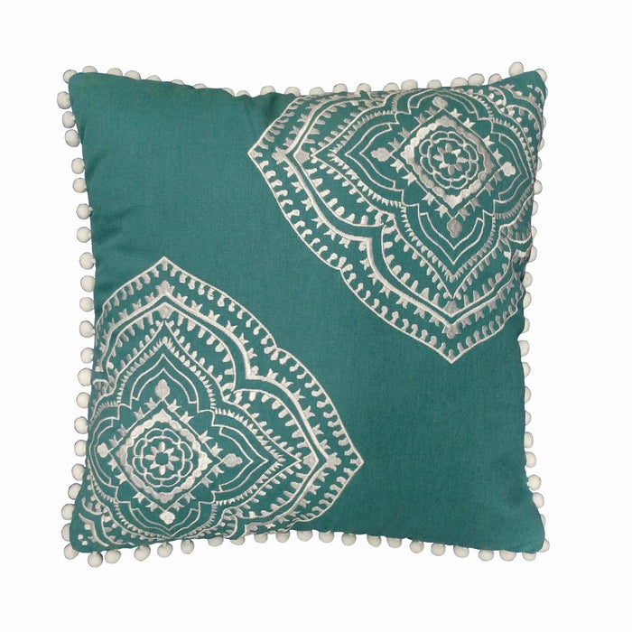 Brooklyn Flat Valencia Embroidered Pom Pom Decorative Pillow by DailySale