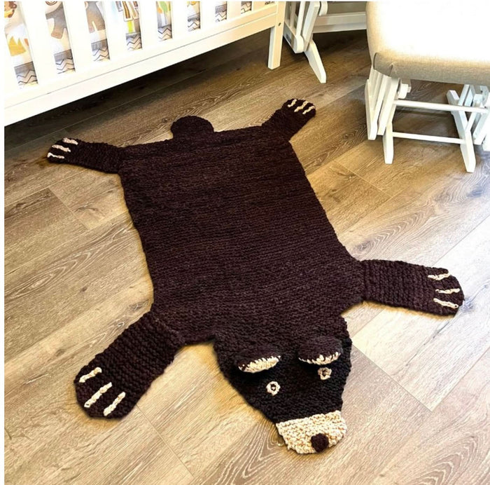 Organic Wool Play Mat + Nursery Rug | Brown Bear by Finn + Emma