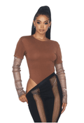 Rhinestone Sleeve Bodysuit by The House of Stylez