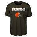 NFL Cleveland Browns Performance Short Sleeve Tee -Brown Suede-L(14-16) by Vanessa Jane
