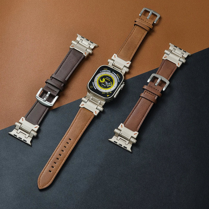 Genuine Leather Apple Watch Band Series 11/10/9/8/7/6/5/4/ SE / Ultra 1/2/3 by Arleathercraft