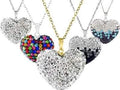 Bubble Heart Pendant in Solid Sterling Silver Made with Swarovski Elements by DailySale