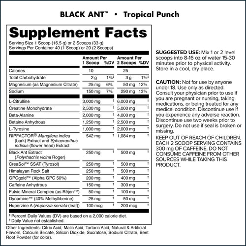 Bucked Up Black Ant Pre-workout, 40 Servings by PoorBoySupplements.com