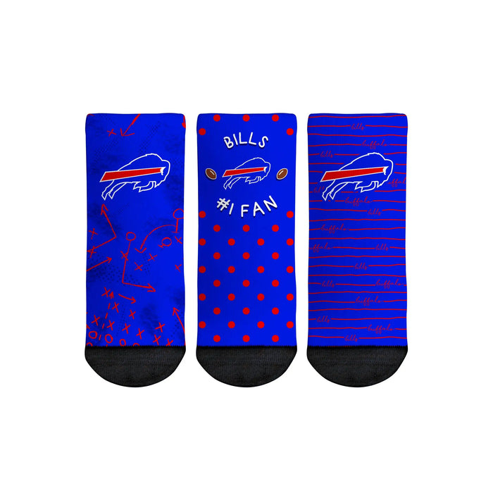 Buffalo Bills - Number 1 Fan 3-Pack (Toddler) by Rock 'Em Socks