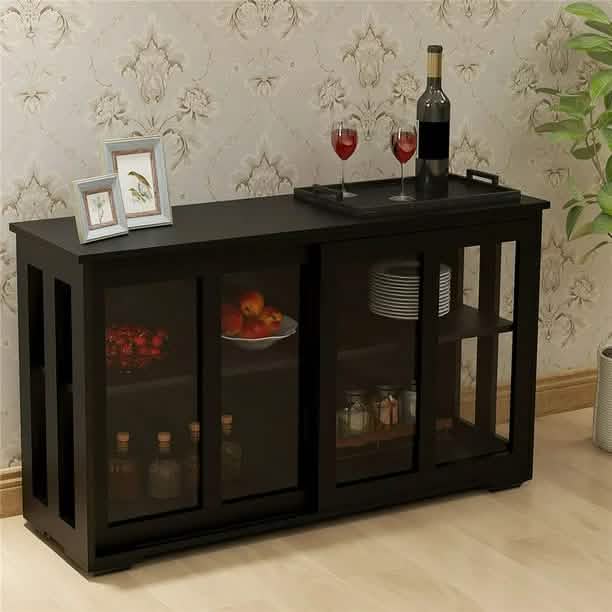 Buffet Sideboard with Sliding Glass Door and Adjustable Shelf by DailySale