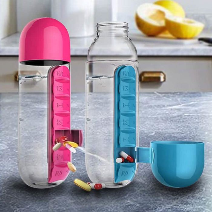 Built-in Pill Organizer 600ml Water Bottle by DailySale