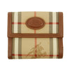 Burberry Brown Check Leather Compact Wallet #3811