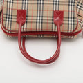 Burberry Nova Check Canvas & Leather 2 Way Handbag Beige x red #2493 by Bolt Boutique