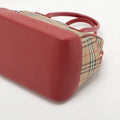Burberry Nova Check Canvas & Leather 2 Way Handbag Beige x red #2493 by Bolt Boutique