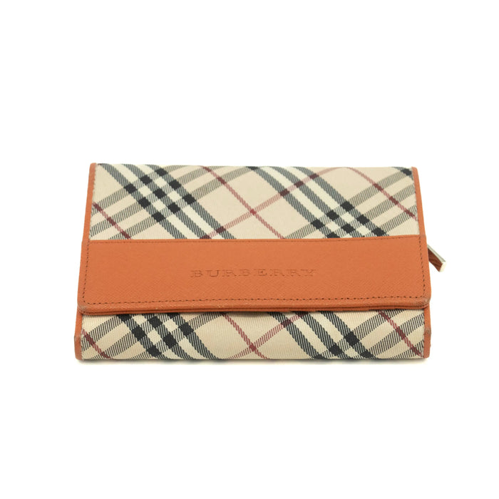 Burberry Tartan Check Orange Leather Wallet #3725 by Bolt Boutique