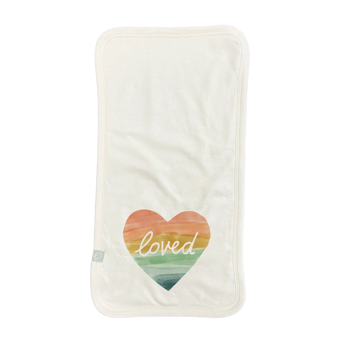 burp cloth | loved rainbow heart by Finn + Emma