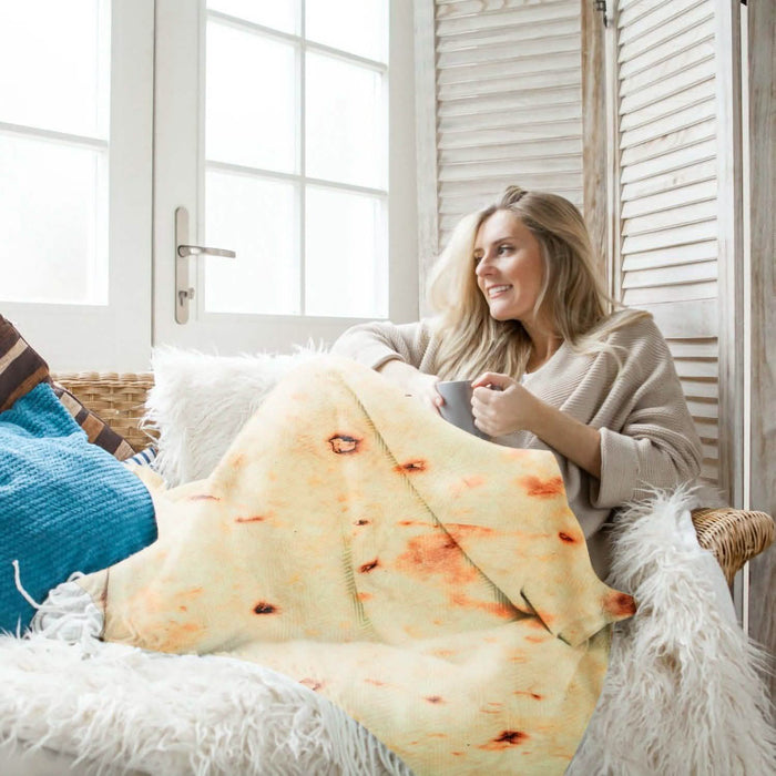 Burrito Tortilla Throw Blanket by DailySale