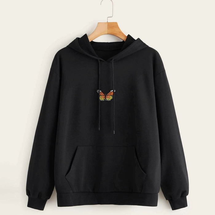 Butterfly Graphic Drawstring Hoodie by DailySale