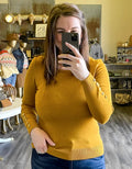 Button Shoulder & Sleeve Sweater - Mustard by Boutique 23