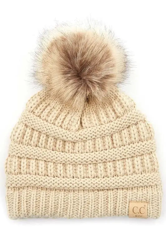 C.C Kids Solid Ribbed Beanie by Boutique 23